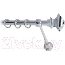 Карниз для штор Lm Decor Верди 030 1р гладкий 25мм (хром, 1.8м)