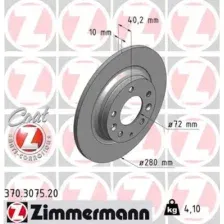 Тормозной диск ZIMMERMANN 370.3075.20 полный , задняя ось