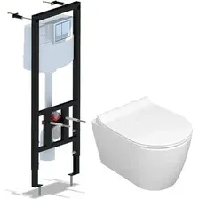 Унитаз подвесной с инсталляцией Керамин Трент R МЛ Slim + Ани Пласт WCP1121