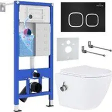 Унитаз подвесной Roxen Antares Bidet в комплекте с инсталляцией StounFix Dual Fresh 6 в 1 938621 (кн
