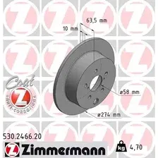 Тормозной диск ZIMMERMANN 530.2466.20 полный , задняя ось