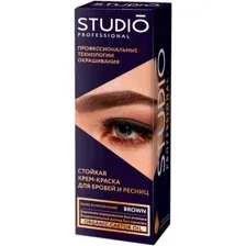 Стойкая крем-краска для бровей и ресниц STUDIO Professional Коричневый (крем-краска 50 мл, оксидант 30 мл)