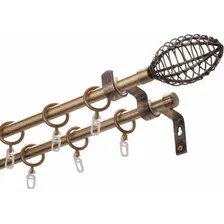 Карниз для штор Lm Decor Лайт Гранд Марио гладкий 16мм+16мм двухрядный (антик, 3.0м)