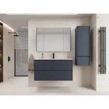 Symbolite Тумба с умывальником Лима 100 Line Plus 2 ящика + Line 100x48 (графит/антрацит)