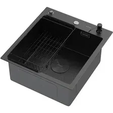 Кухонная мойка ARFEKA ECO AR мойка 450*500 POP-UP, коландер F, дозатор BLACK DECOR