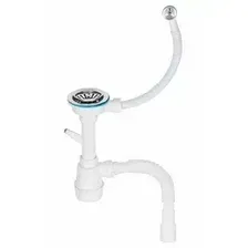 Сифон для кухни выпуск 3 1/2" круглый перелив гибкая труба 1 1/2"- 40/50 мм AV ENGINEERING