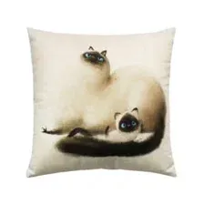 Декоративная подушка Matex Fluffy. Котик и кофеек 62-356 (молочный/бирюзовый/коричневый)