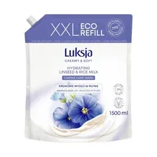 Мыло жидкое Luksja Льняное и рисовое молочко 1500 мл (сменный блок)