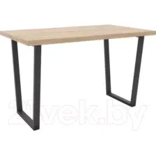 Обеденный стол Hype Mebel Трапеция раздвижной 110x70 (черный/дуб галифакс натуральный)