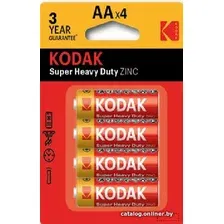 Батарейка Kodak Super Heavy Duty Zinc AA R6-4BL 4 шт