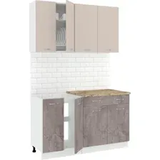 Готовая кухня Кортекс-мебель Корнелия Лира-лайт км.02464 1.4 м (капучино/оникс/мадрид)