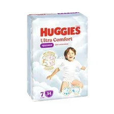 Подгузники-трусики детские одноразовые HUGGIES Ultra Comfort Boy 7 (>17 кг), 34 шт