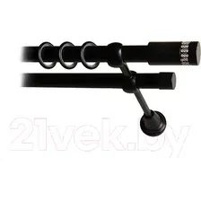 Карниз для штор Lm Decor Имидж 116 2р гладкий 25/19мм (черный матовый, 3м)