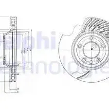 Тормозной диск DELPHI BG9950 вентилируемый , передняя ось