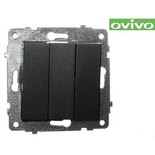 Выключатель Ovivo 3-клавишный черный 600-000217-254