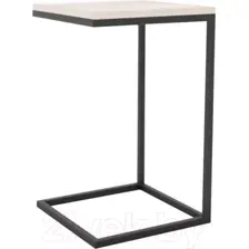 Приставной столик Hype Mebel Лайт 40x40 (черный/древесина белая)