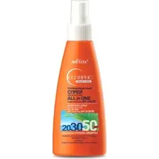 Спрей солнцезащитный Belita Солярис All In One с нарастающим SPF 20/ 30/ 50 (150мл)