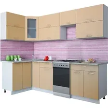 Готовая кухня Интерлиния Мила Gloss 50-12x26 (капучино глянец)