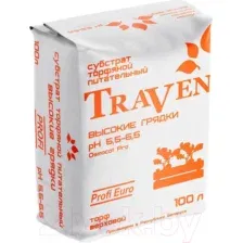 Субстрат Traven Высокие грядки. Торфяной питательный рН 5.5-6.5 (100л)