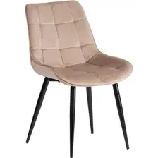 Стул TetChair Abruzzo металл/вельвет (бежевый/ножки черные)