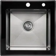 Кухонная мойка ARFEKA ECO AR 500*500 GS BLACK GLASS + SATIN