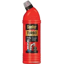 Средство для труб Sanfor Turbo для очистки канализационных труб 500 мл