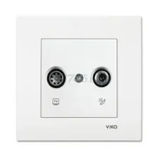 Розетка телевизионная двойная VIKO Karre белая (90967085)