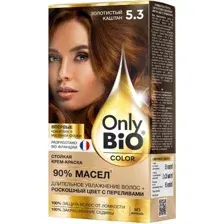 Крем-краска для волос Only Bio Color Стойкая тон 5.3 (115мл, золотистый каштан)