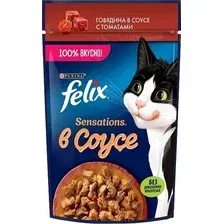 Felix Sensations для кошек (Треска с томатами в соусе) 75 г