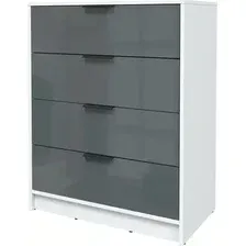Комод Интерлиния Концепт КТ-К80 Глосс (белый платинум/асфальт глянец)