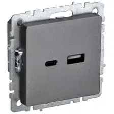 Розетка USB IEK Brite BR-U22-018-K46