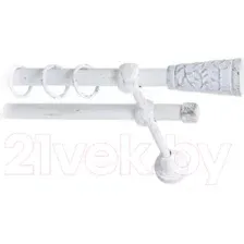 Карниз для штор Lm Decor Византия 066 2р гладкий (белое золото, 3.2м)