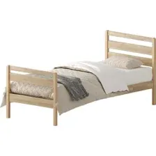 Кровать Домаклево Лето 90x200+В3+Н3 (натуральный)