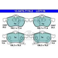 Тормозные колодки дисковые передняя ось ATE 13.0470-7116.2