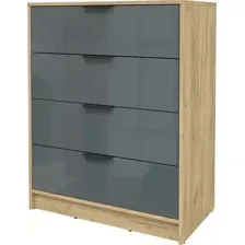 Комод Интерлиния Концепт КТ-К80 Глосс (дуб золотой/асфальт глянец)