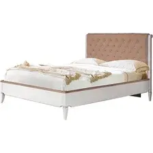 Кровать Гомельдрев Тельма ГМ 6581-13 180x200 Дуб (Helena-1/белый/натуральный дуб)