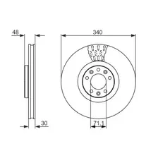 Тормозной диск BOSCH 0 986 479 092 вентилируемый , передняя ось