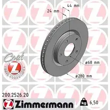 Тормозной диск ZIMMERMANN 200.2526.20 вентилируемый , передняя ось