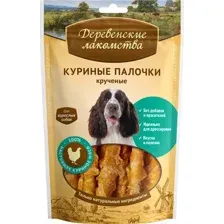 Лакомство для собак Деревенские лакомства Куриные палочки крученые (90г)