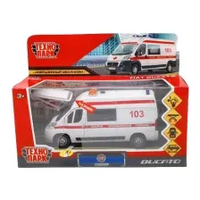 Автомобиль игрушечный Технопарк Fiat Ducato Скорая / DUCATO-14SLAMB-STRWH