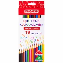 Набор цветных карандашей Пифагор 180244 (12шт)