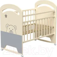 Детская кроватка VDK Birba колесо-качалка (слоновая кость)