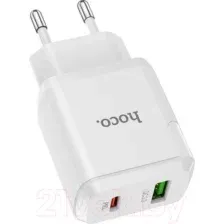 Зарядное устройство сетевое Hoco N5 + кабель Type-C to Type-C (белый)