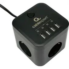 Сетевой фильтр Cablexpert CUBE-3-U4-B-1.5