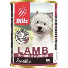 Влажный корм для собак Blitz Pets Sensitive Ягненок с индейкой / 4054 (0.4кг)