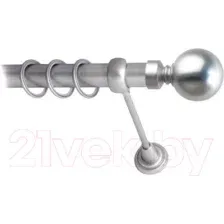 Карниз для штор Lm Decor Шар большой 059 1р гладкий 25мм (сатин, 2.4м)