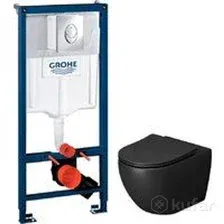 Унитаз подвесной Grossman GR-4411BMSQ + GROHE Rapid SL 38721001 (с кнопкой)