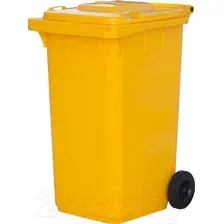 Контейнер для мусора Эдванс 240л, с крышкой (пластик, желтый)
