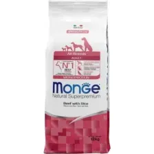 Сухой корм для собак Monge All Breeds Adult Monoprotein говядина с рисом 12 кг