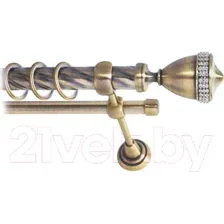Карниз для штор Lm Decor Кубок 110 2р витой 25/16мм (антик, 3.2м)